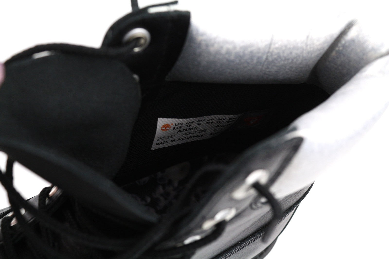 TIMBERLAND A2M8G moteriški aulinukai EU36 UK3.5 juodi odiniai migdolų nosys vandeniui atsparūs 