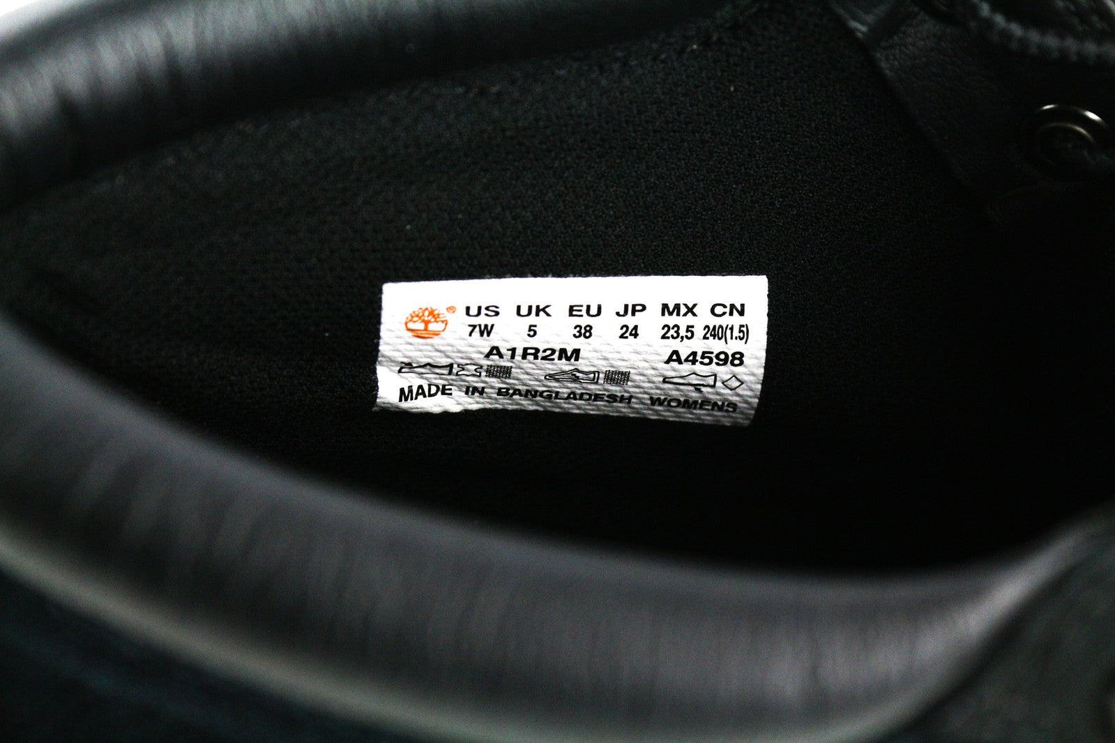 TIMBERLAND A1R2M moteriški aulinukai EU38 UK5 juodi odiniai su raišteliais, Ortholite stiliaus. 