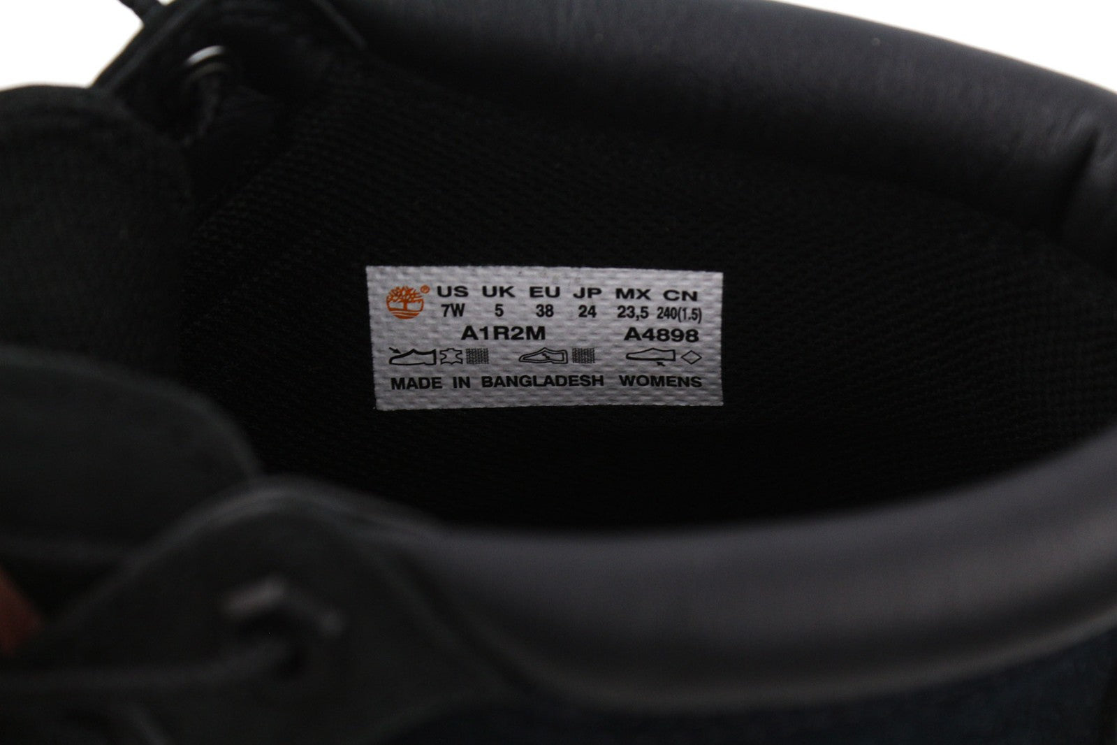 TIMBERLAND A1R2M moteriški aulinukai EU38 UK5 juodi odiniai su raišteliais, Ortholite stiliaus. 