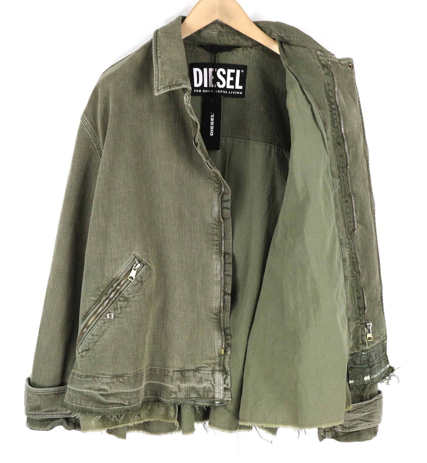 DIESEL J-Georg vyriška striukė L, džinsinis, su užtrauktuku, lengvas, su kariniu užtrauktuku, RRP 395 € 