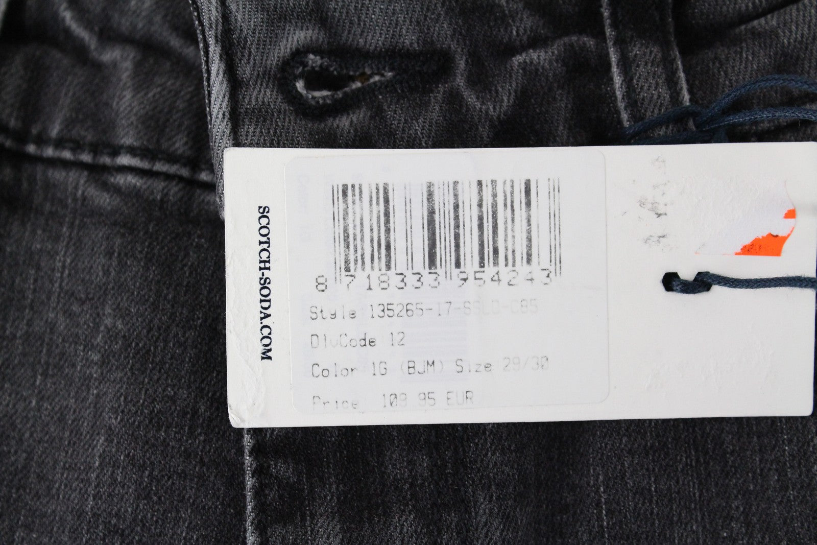 „SCOTCH &amp; SODA Supreme“ moteriški džinsai W29/L30 Slim Straight Fit pilkos medvilnės tamprės 