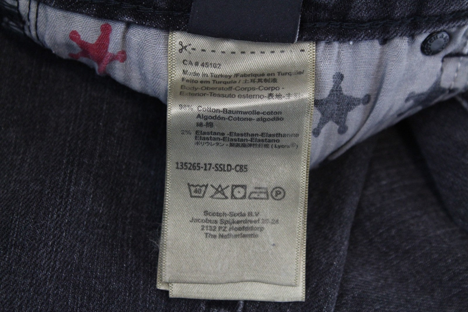 „SCOTCH &amp; SODA Supreme“ moteriški džinsai W29/L30 Slim Straight Fit pilkos medvilnės tamprės 