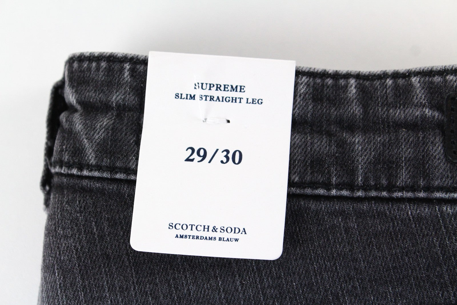 „SCOTCH &amp; SODA Supreme“ moteriški džinsai W29/L30 Slim Straight Fit pilkos medvilnės tamprės 
