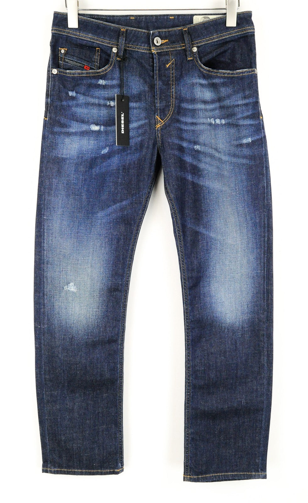 DIESEL Waykee R7NA8 Men Jeans W29/L30 Dark Blue Stretch Straight Leg Denim
