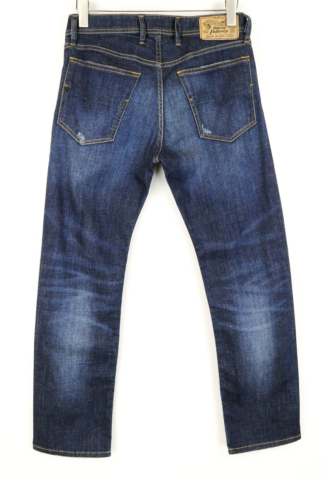 DIESEL Waykee R7NA8 Men Jeans W29/L30 Dark Blue Stretch Straight Leg Denim