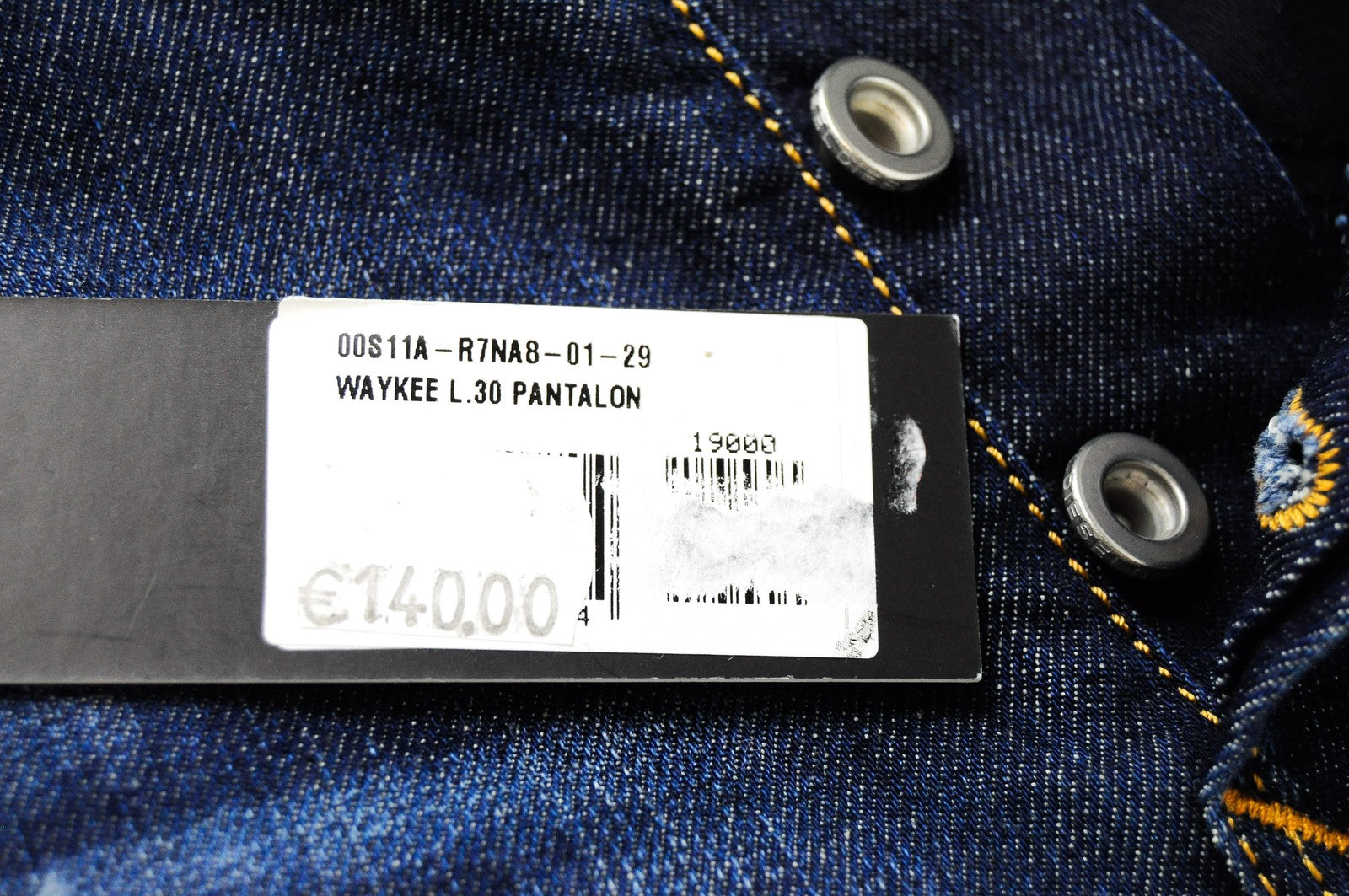 DIESEL Waykee R7NA8 Men Jeans W29/L30 Dark Blue Stretch Straight Leg Denim