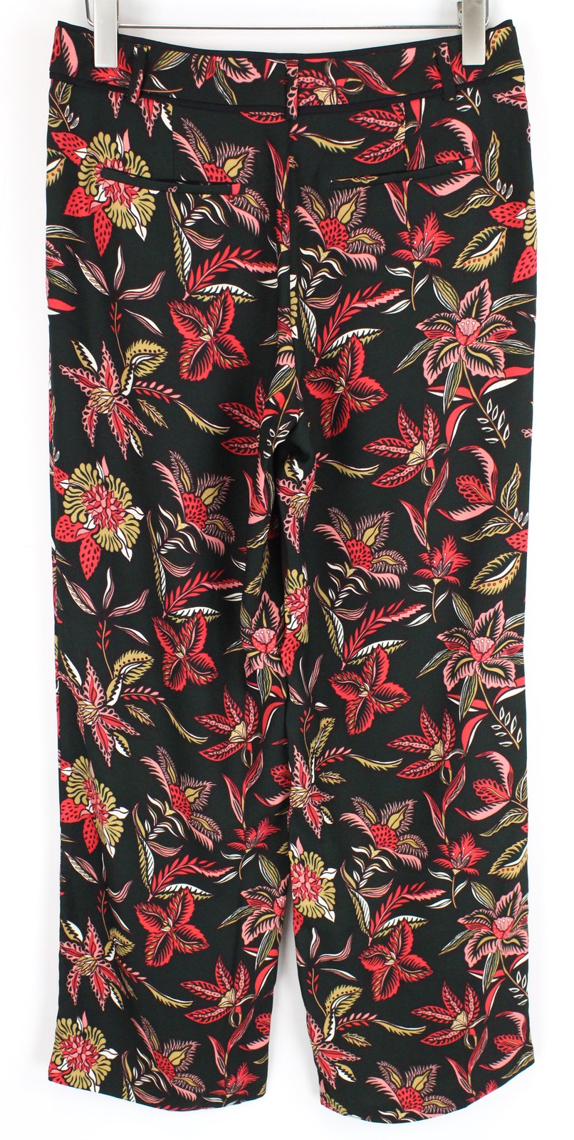 MAISON SCOTCH Women Trousers M Loose Dark Green Flower Patterned Lightweight