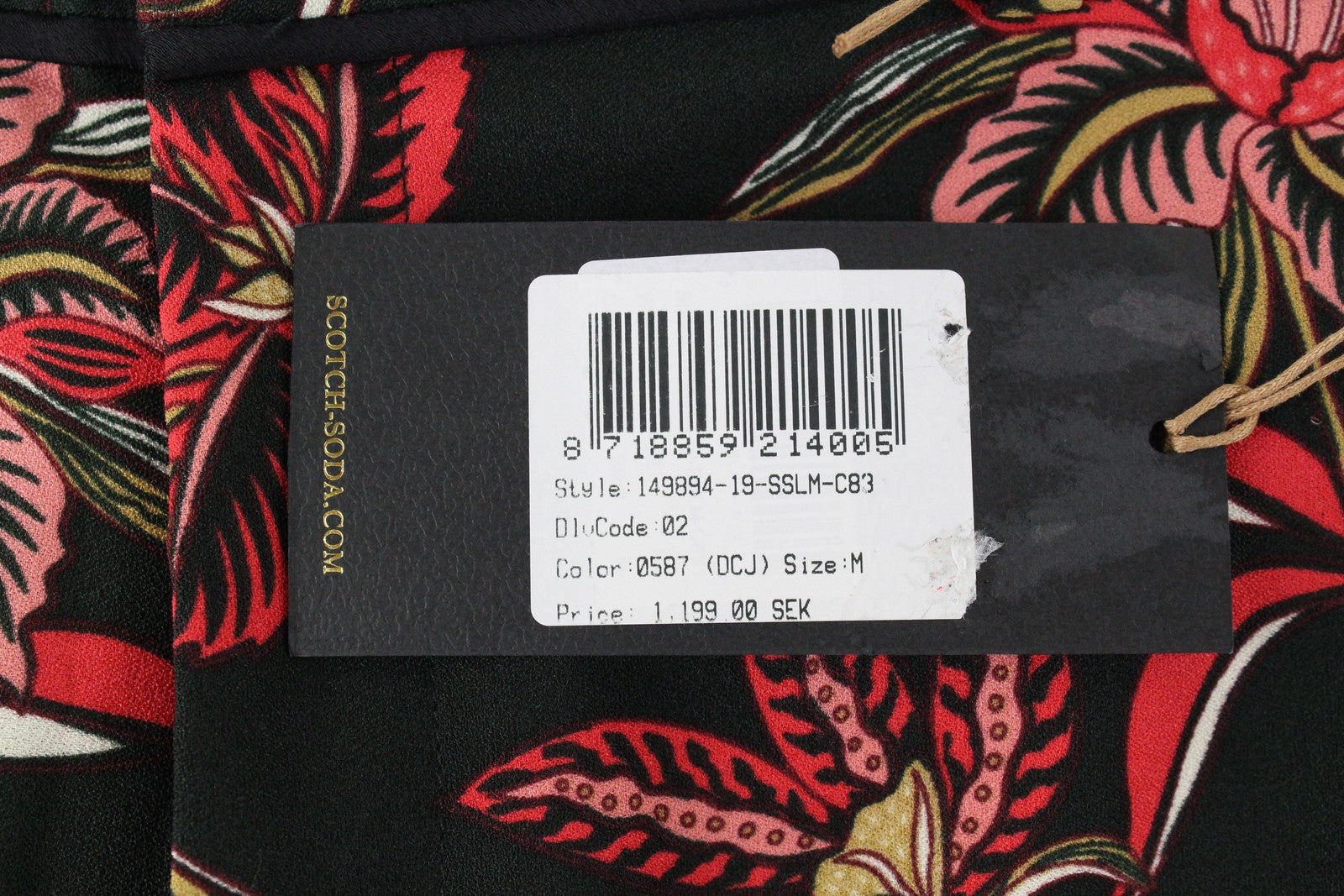 MAISON SCOTCH Women Trousers M Loose Dark Green Flower Patterned Lightweight*