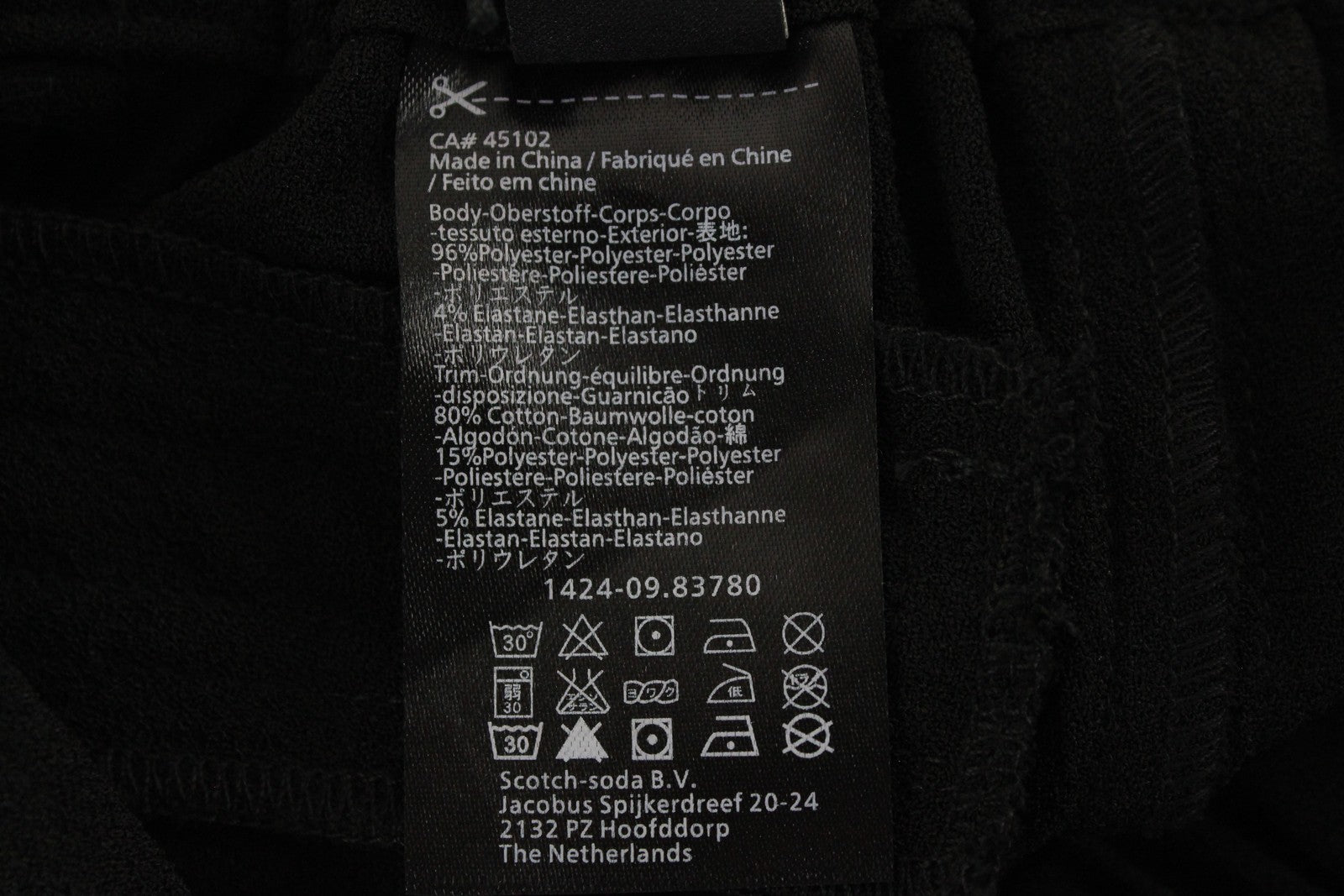 MAISON SCOTCH Women Trousers XS Slim Black Stretch Cotton Blend Pull On