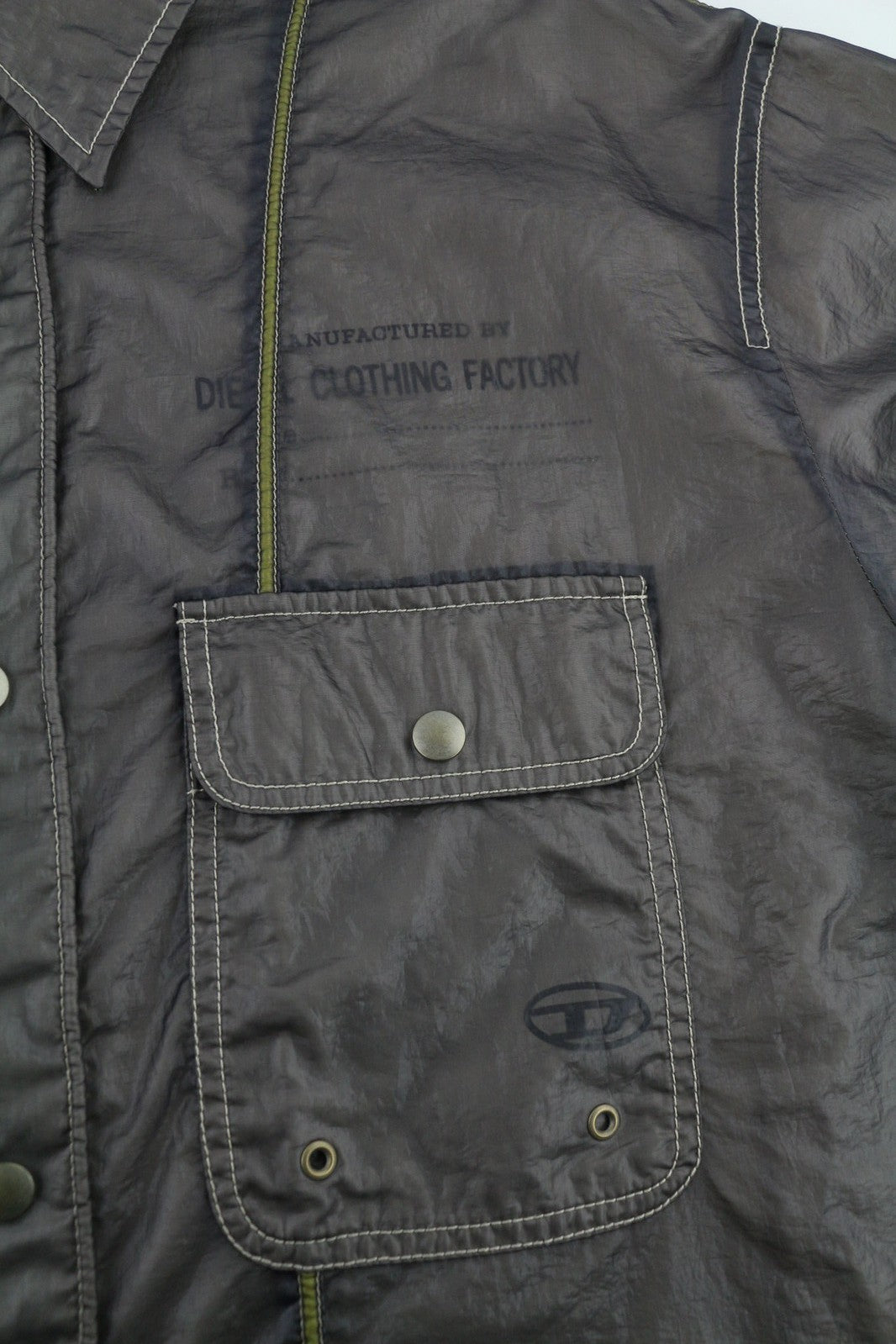 DIESEL S-U24 vyriška striukė L su spaudėmis, blizgančiu pamušalu, lengva, RRP 275 €