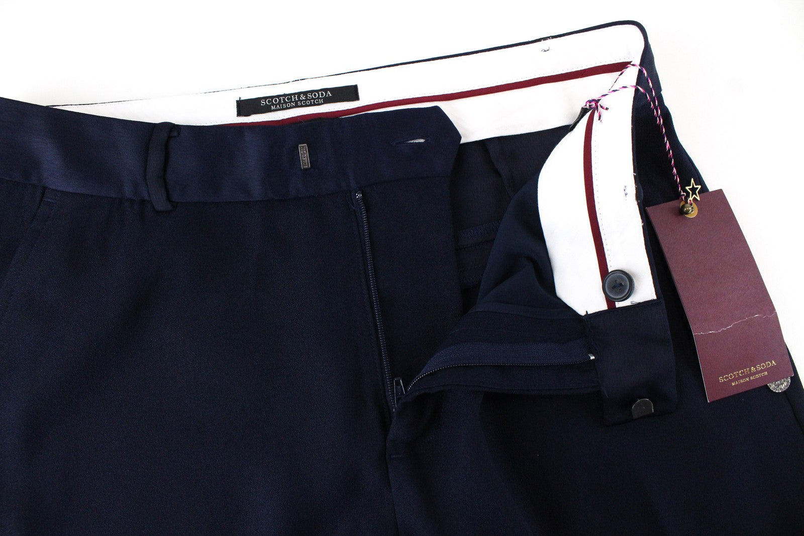 MAISON SCOTCH moteriškos kelnės S dydžio laisvos, tamsiai mėlynos, lengvos, klasikinės, su kišenėmis 