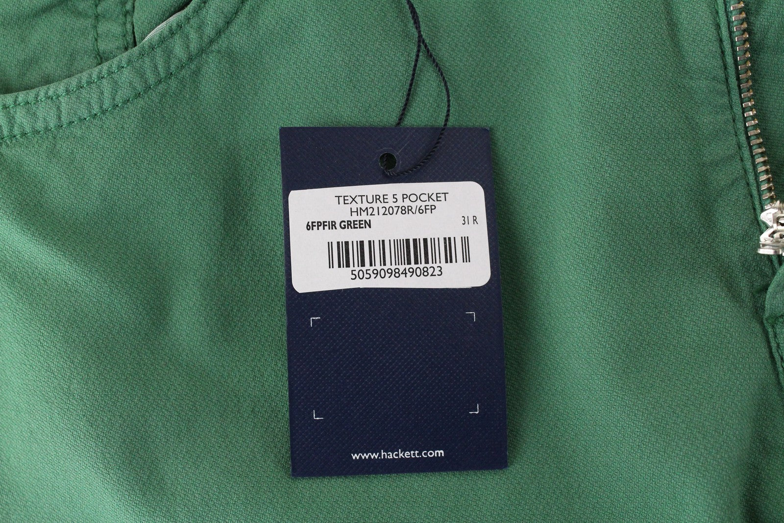 HACKETT Men Trousers 31 Green Slim Fit Cotton Stretch Pocket Flat Front