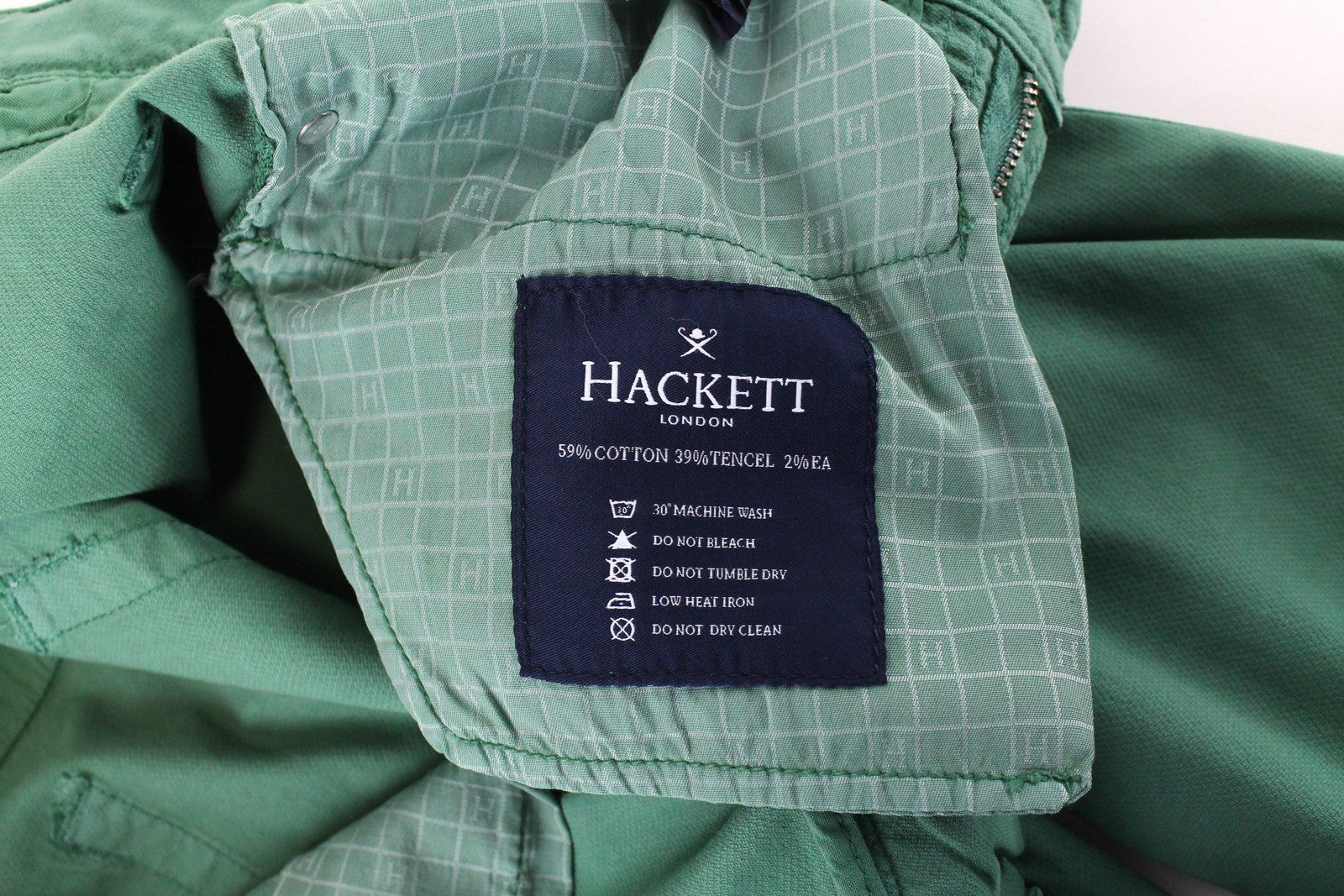 HACKETT Men Trousers 31 Green Slim Fit Cotton Stretch Pocket Flat Front