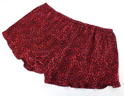 MAISON SCOTCH moteriški šortai L dydžio raudoni su gepardo raštu ir raukiniais, užsimaunami medvilnės mišinio šortai 