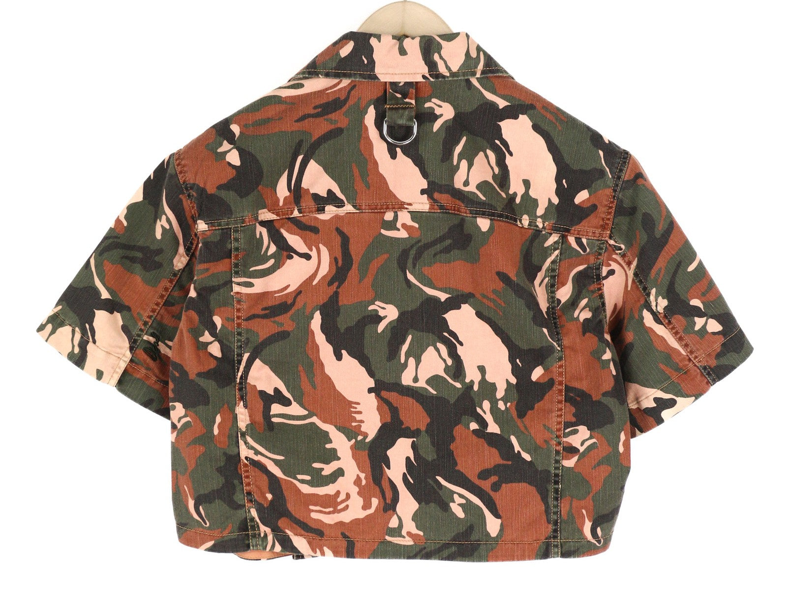 DIESEL C-Adara-Cmf moteriška striukė S trumpomis rankovėmis, trumpinta kamufliažine spalva, RRP175