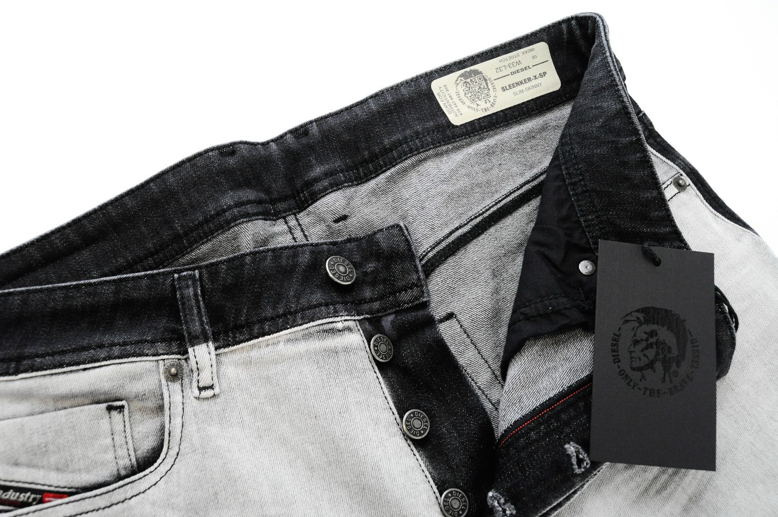 DIESEL Sleenker-X-SP 082AX Men Jeans W33/L32 Slim Skinny Fit Grey Stretch