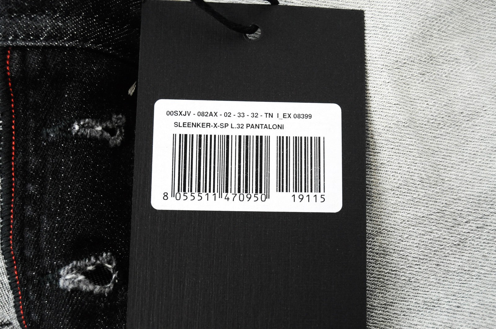 DIESEL Sleenker-X-SP 082AX Men Jeans W33/L32 Slim Skinny Fit Grey Stretch