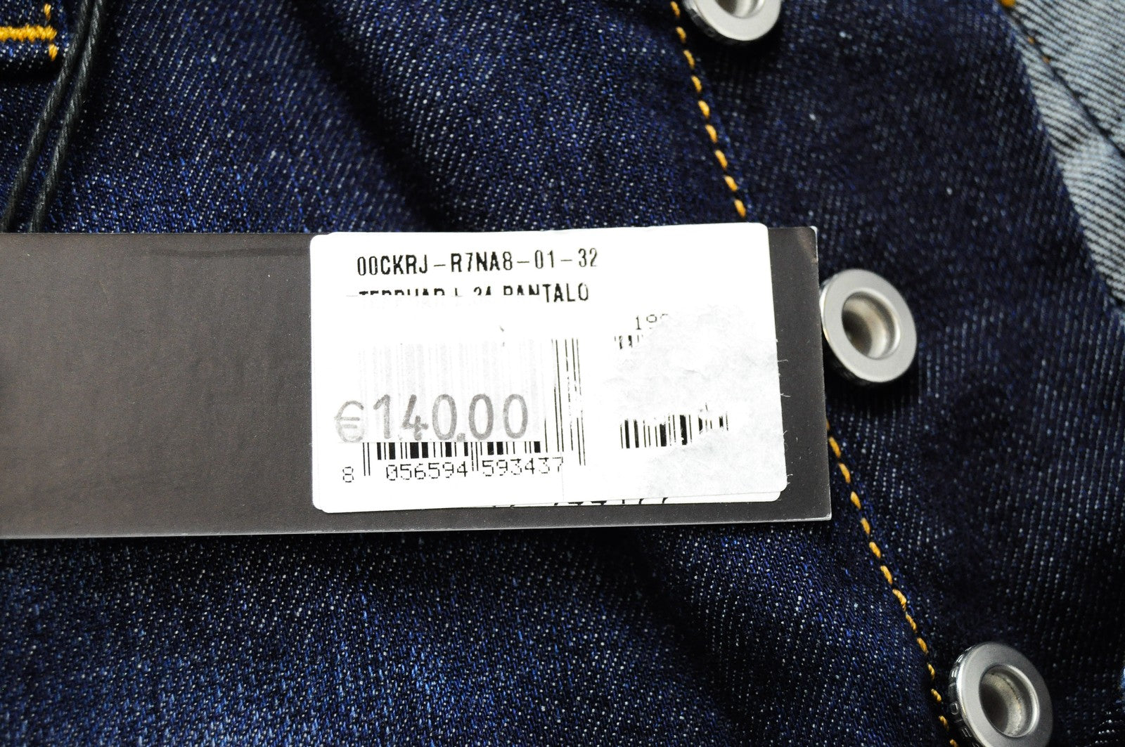 DIESEL Tepphar R7NA8 vyriški džinsai W32/L34 ploni, morkų spalvos, skalbtos, mėlynos, tamprios kelnės 