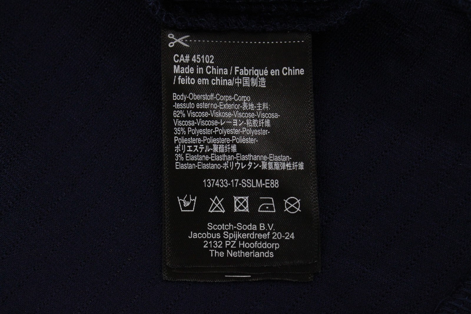 MAISON SCOTCH Women Dress S Blue Long Sleeved Round Neck Ribbed Stretch