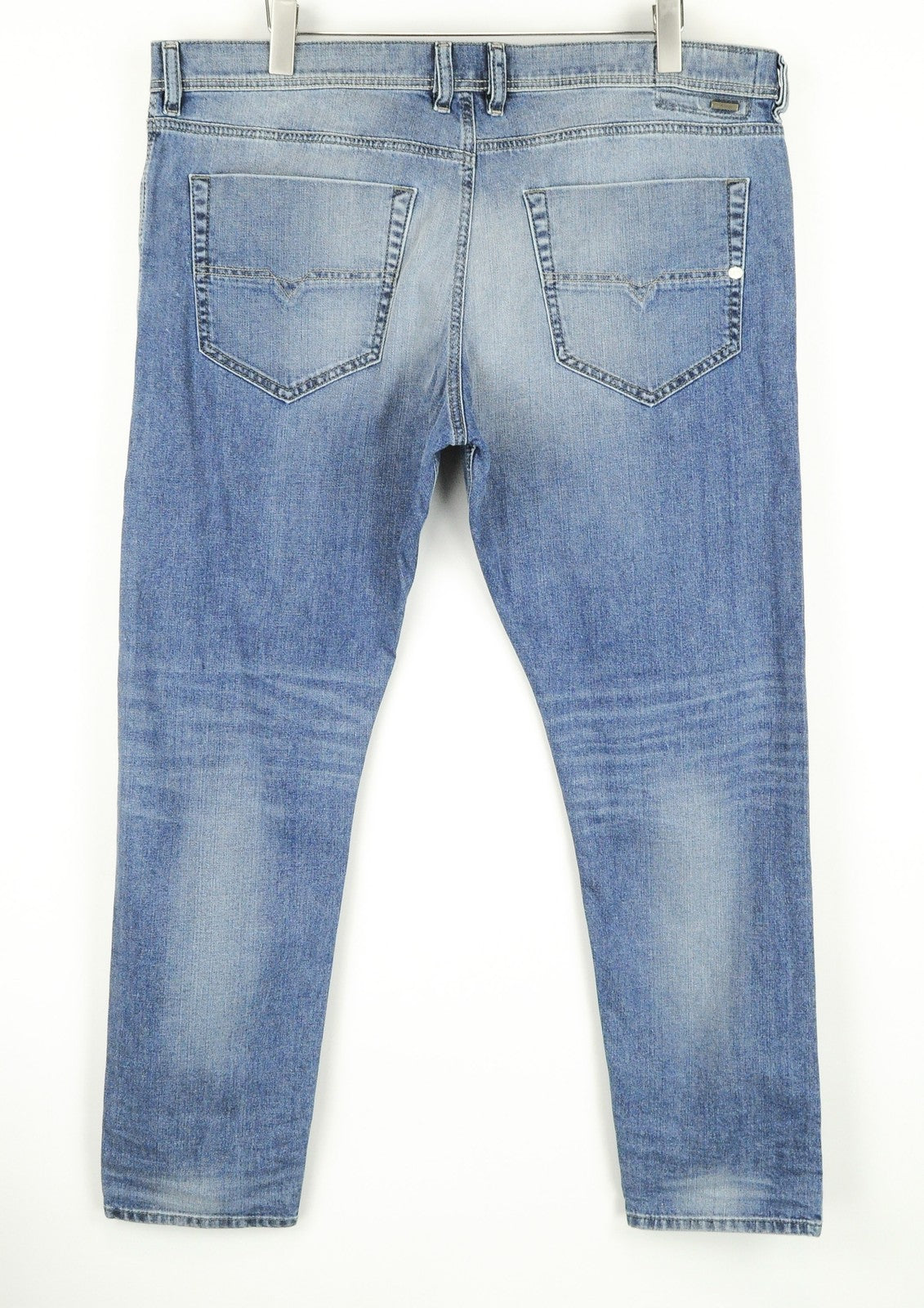 DIESEL Tepphar 0842H vyriški džinsai W40/L32 Slim Carrot Fit, mėlyni, 5 kišenių, tamprūs 