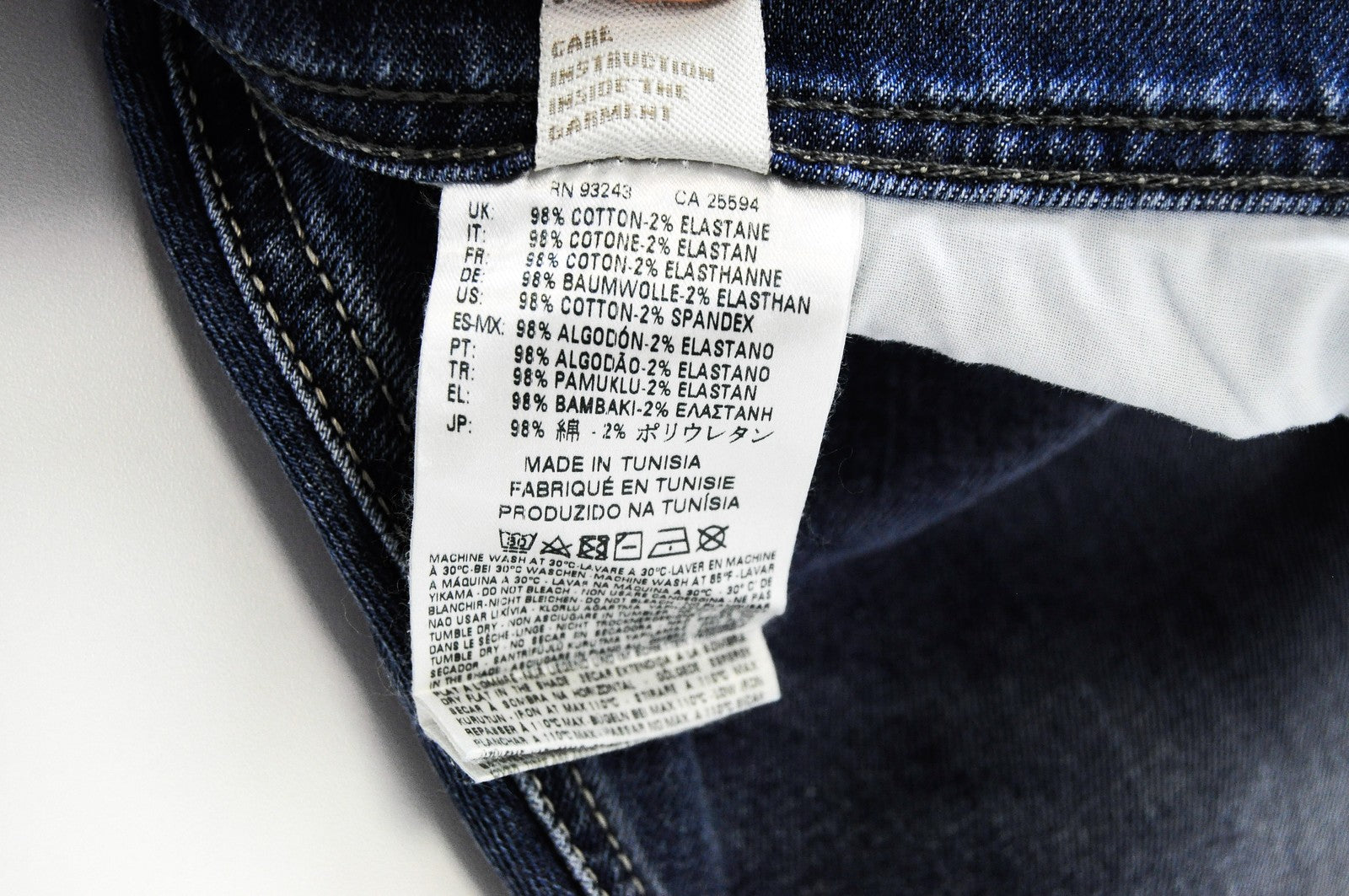 DIESEL Tepphar 0842H vyriški džinsai W40/L32 Slim Carrot Fit, mėlyni, 5 kišenių, tamprūs 