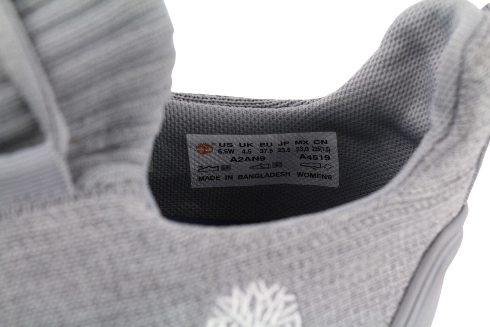 TIMBERLAND A2AN9-A4519 moteriški sportbačiai EU37.5/38 pilki tekstiliniai žemapadžiai sportbačiai 