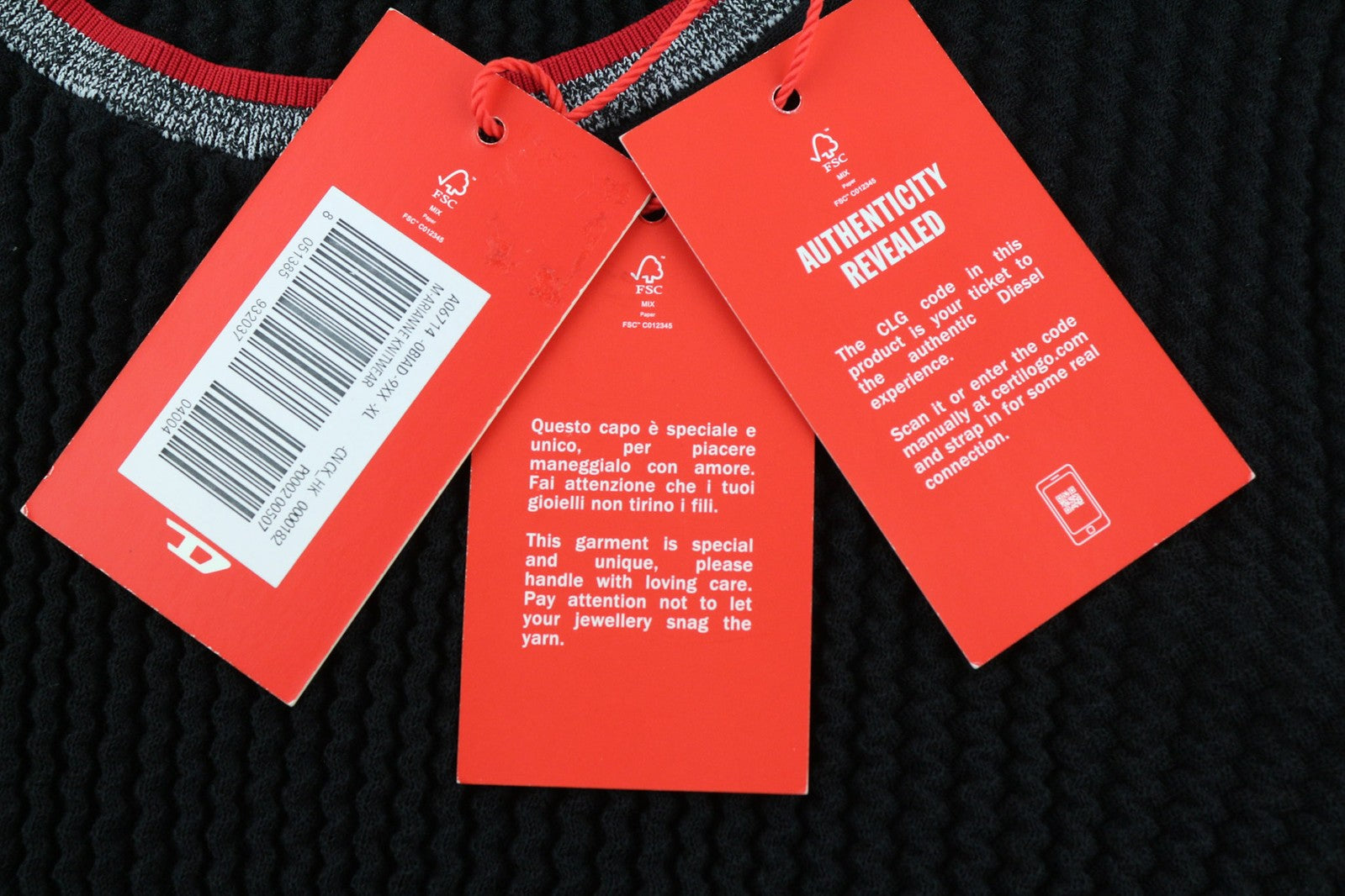 DIESEL M-Arianne moteriškas megztinis XL dydžio apvalios kaklo iškirpte, megztas tamprus, juodas, RRP175 