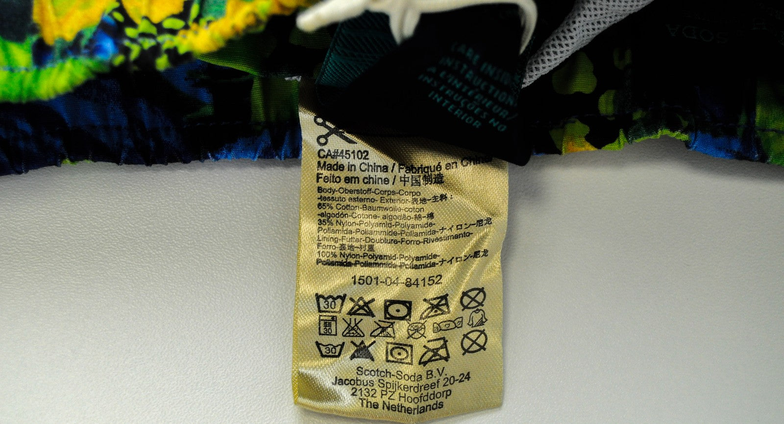 SCOTCH & SODA Ams Couture Men Swimwear L Green & Blue Cotton Trunks