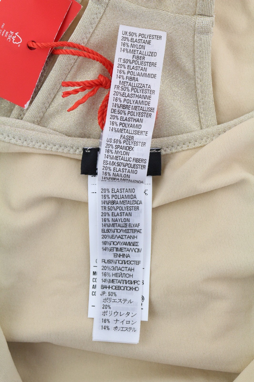 DIESEL Bfsw-Gretel moteriškas maudymosi kostiumėlis S, vientisas, RRP 110 €, tamprus, blizgučiais smėlinis 