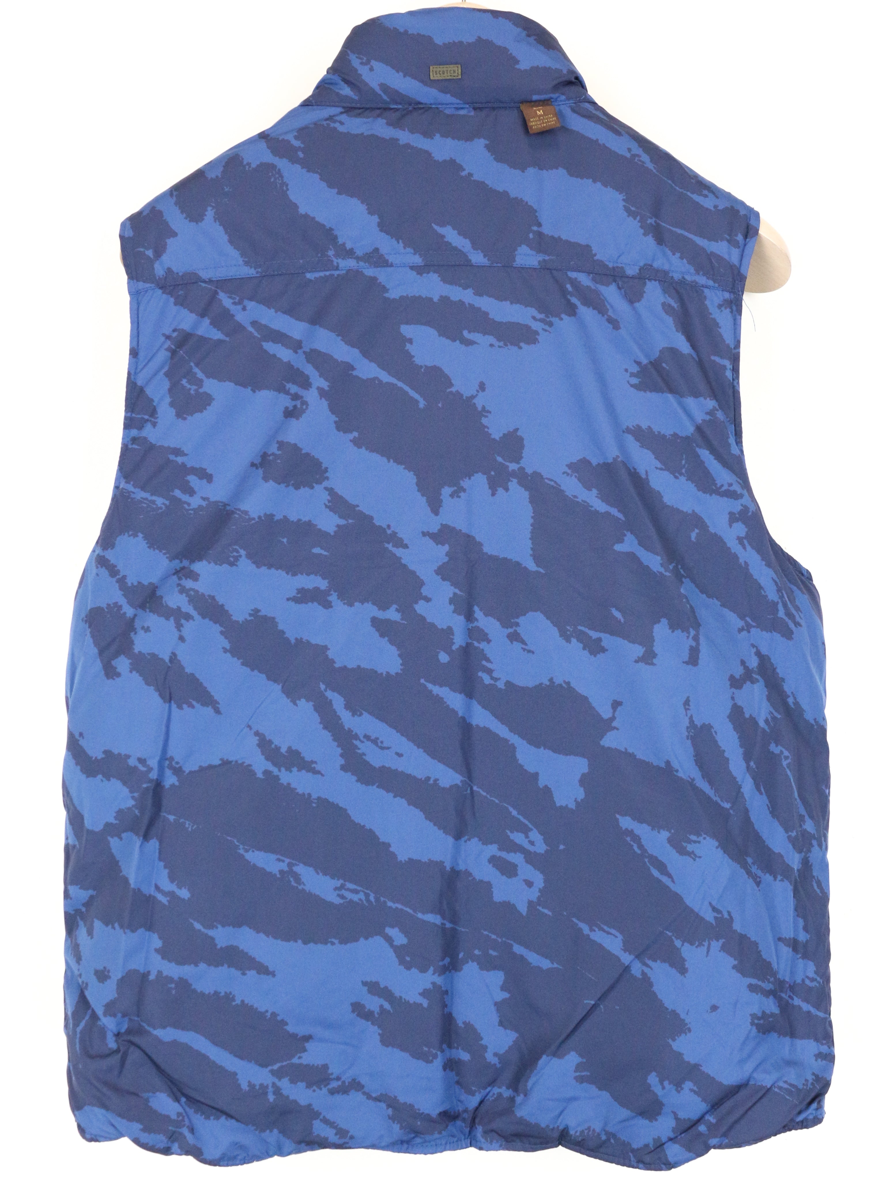 SCOTCH & SODA Men's M Camouflage Reversible Puffer Vest Snap Short Fit