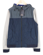 SCOTCH &amp; SODA vyriška ~2XL dydžio nailoninė striukė su gobtuvu ir spalvotais blokais bei raštu 