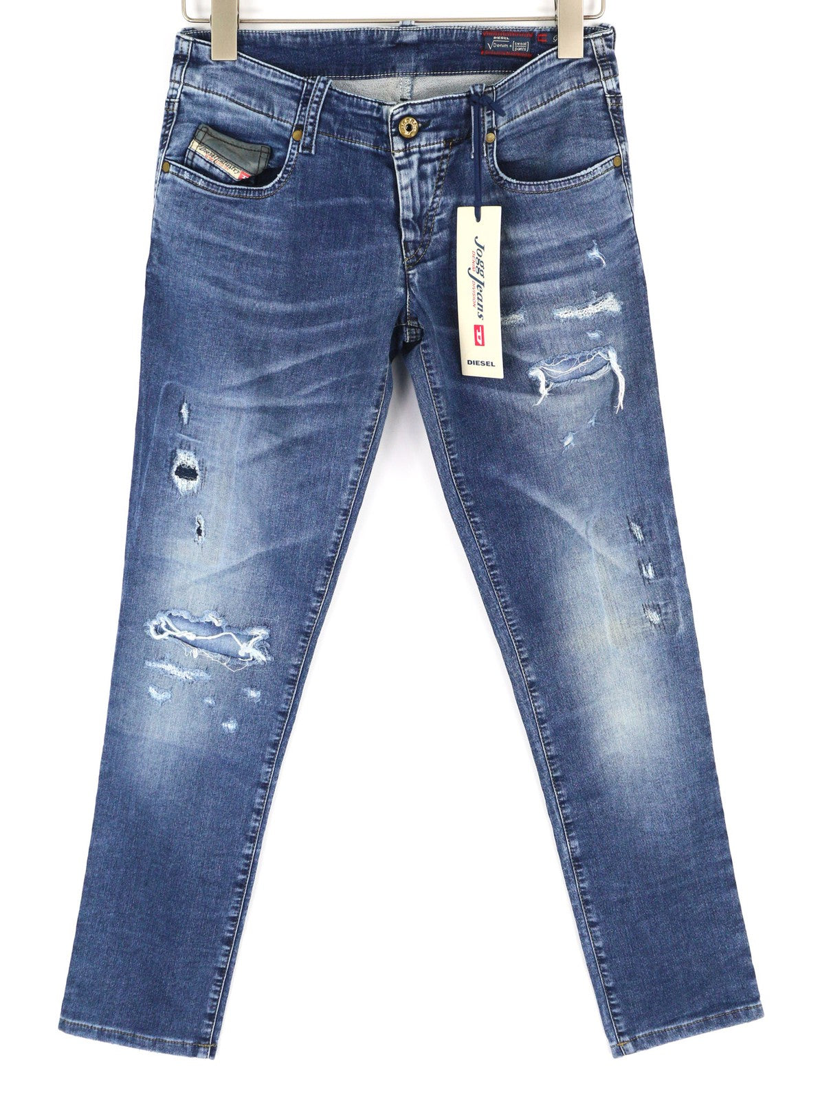 DIESEL Grupee-NE 0607U Women Jeans W27 Sweat Jogg Super Slim Skinny Blue RRP€250