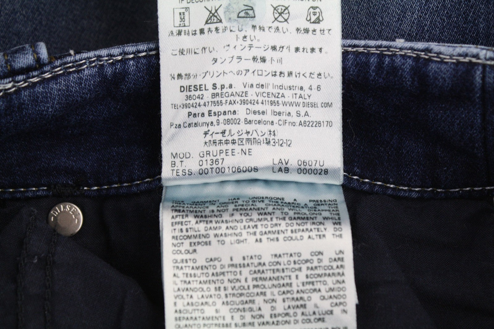DIESEL Grupee-NE 0607U Women Jeans W27 Sweat Jogg Super Slim Skinny Blue RRP€250