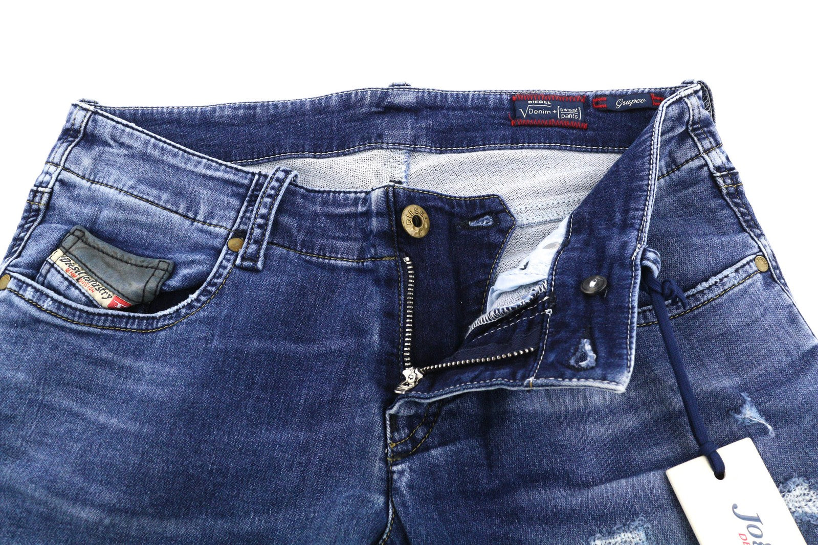 DIESEL Grupee-NE 0607U Women Jeans W27 Sweat Jogg Super Slim Skinny Blue RRP€250