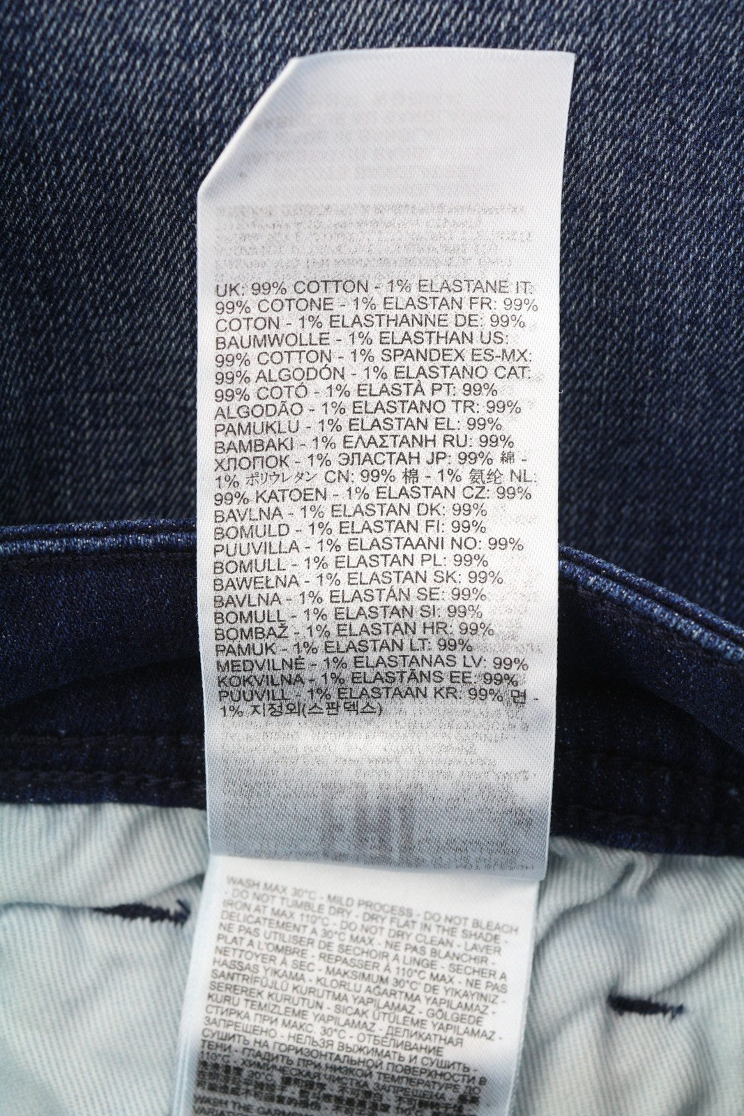 DIESEL 1985 Larkee RB067 vyriški džinsai W32/L32 tiesaus kirpimo, su sagomis, skalbtos mėlynos spalvos 