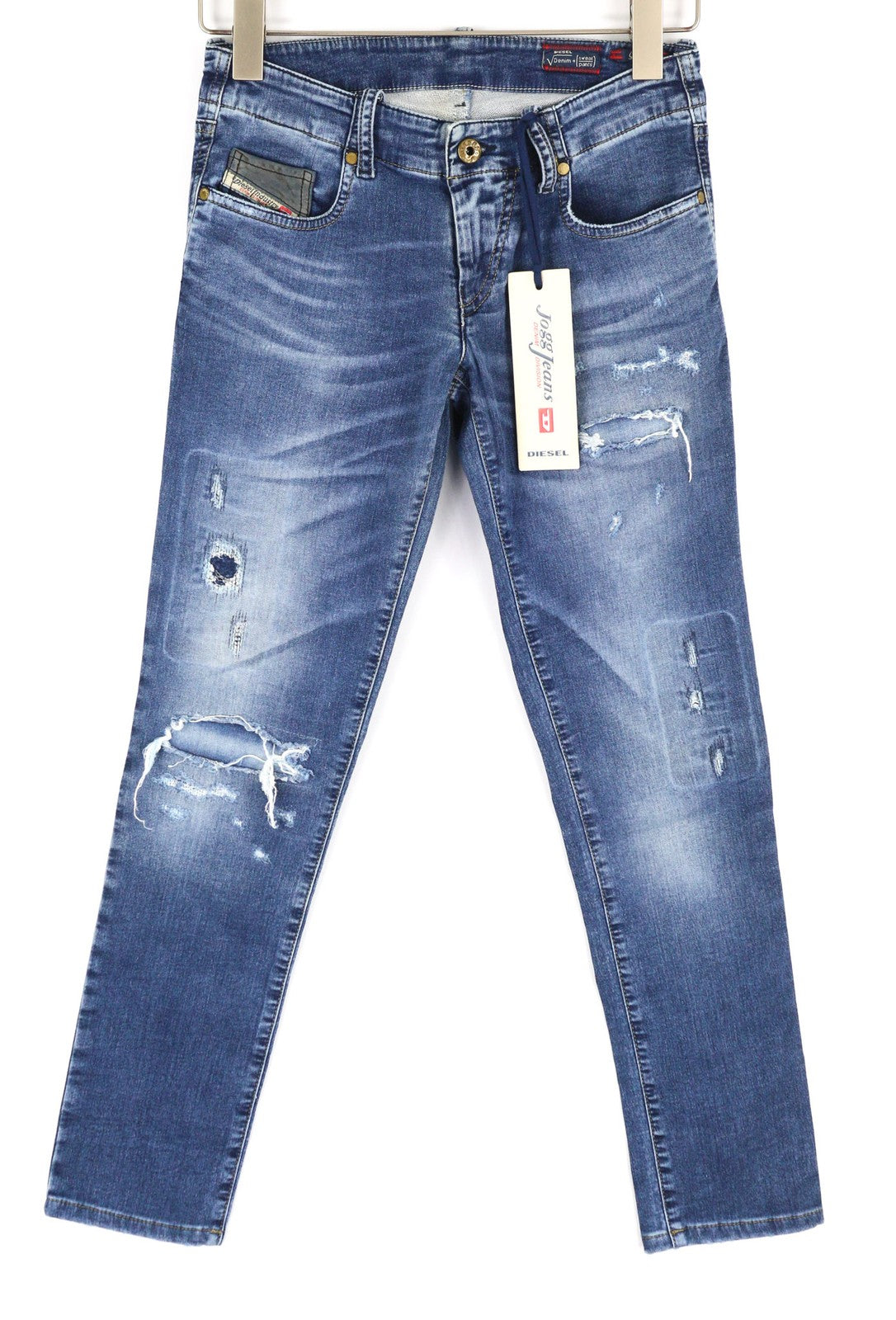 DIESEL Grupee-NE 0607U Women Jeans W25 Sweat Jogg Super Slim Skinny Blue RRP€250