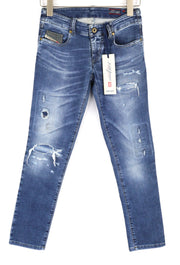 DIESEL Grupee-NE 0607U Women Jeans W25 Sweat Jogg Super Slim Skinny Blue RRP€250