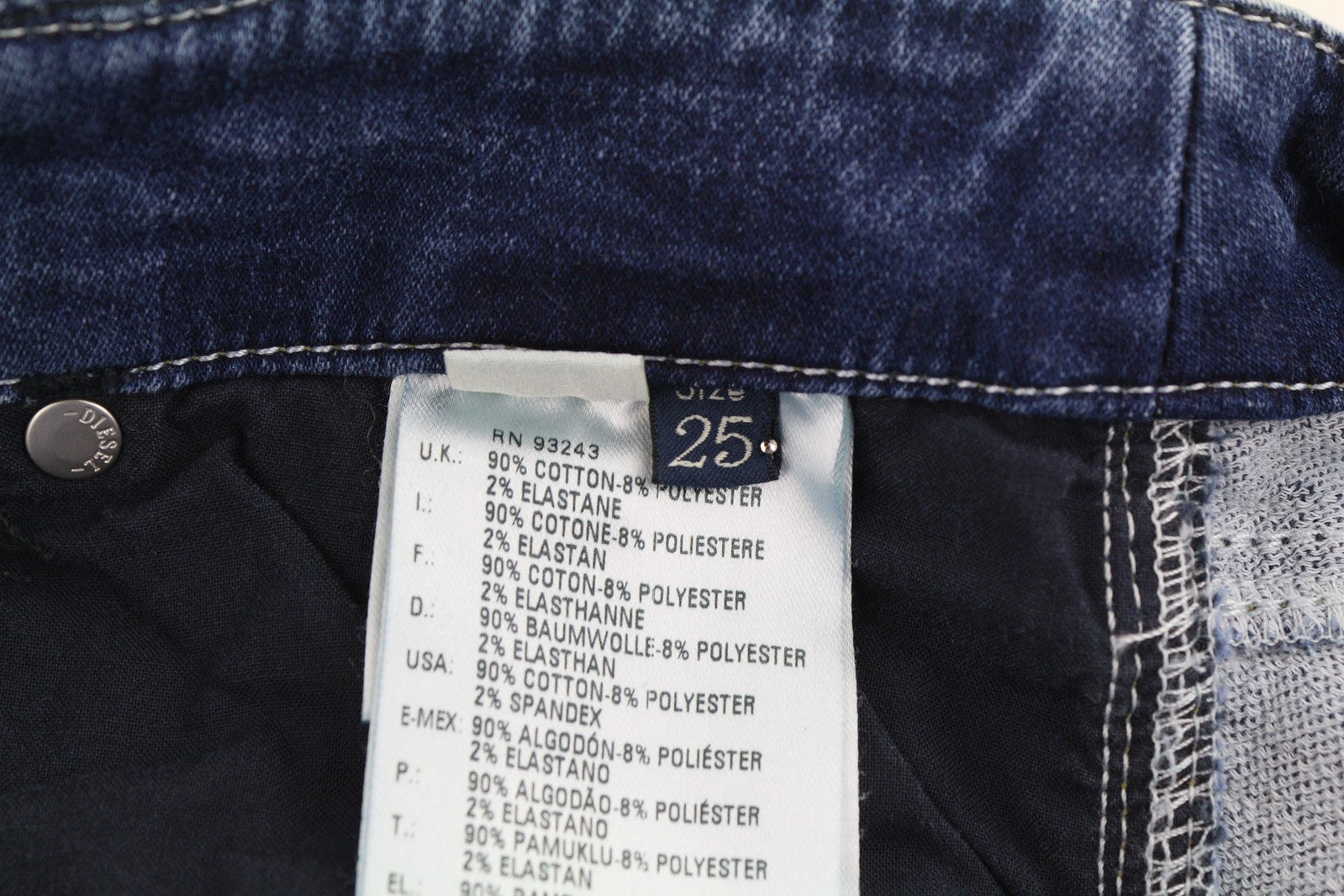 DIESEL Grupee-NE 0607U Women Jeans W25 Sweat Jogg Super Slim Skinny Blue RRP€250