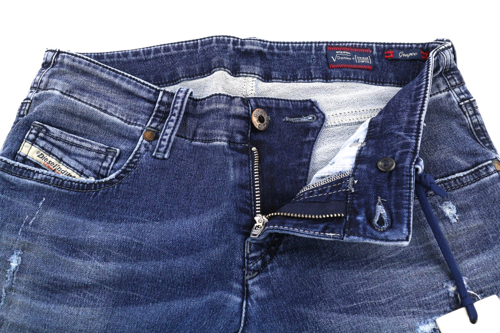 DIESEL Grupee-NE 0662L Women Jeans W27 Sweat Jogg Super Slim Skinny Blue RRP€199