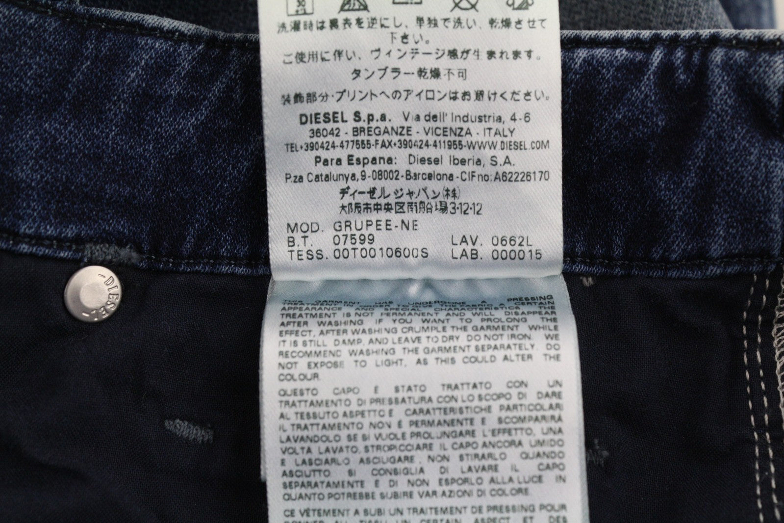 DIESEL Grupee-NE 0662L Women Jeans W27 Sweat Jogg Super Slim Skinny Blue RRP€199