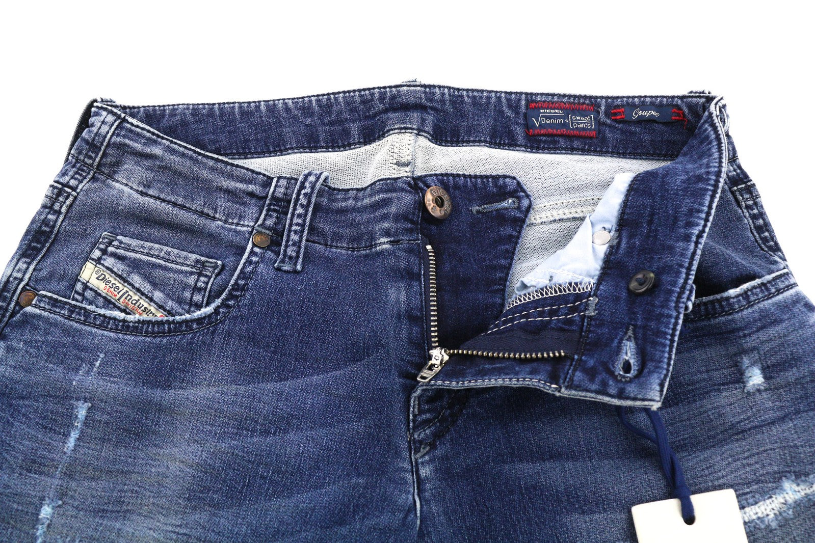 DIESEL Grupee-NE 0662L Women Jeans W27 Sweat Jogg Super Slim Skinny Blue RRP€199