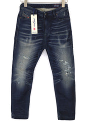 DIESEL Eazee-NE 0662K Women Jeans W25 Sweat Jogg Boyfriend Cropped Blue  RRP€235