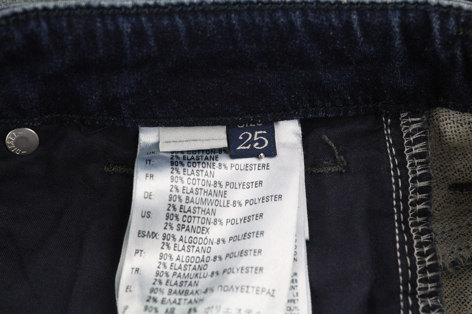 DIESEL Eazee-NE 0662K Women Jeans W25 Sweat Jogg Boyfriend Cropped Blue  RRP€235