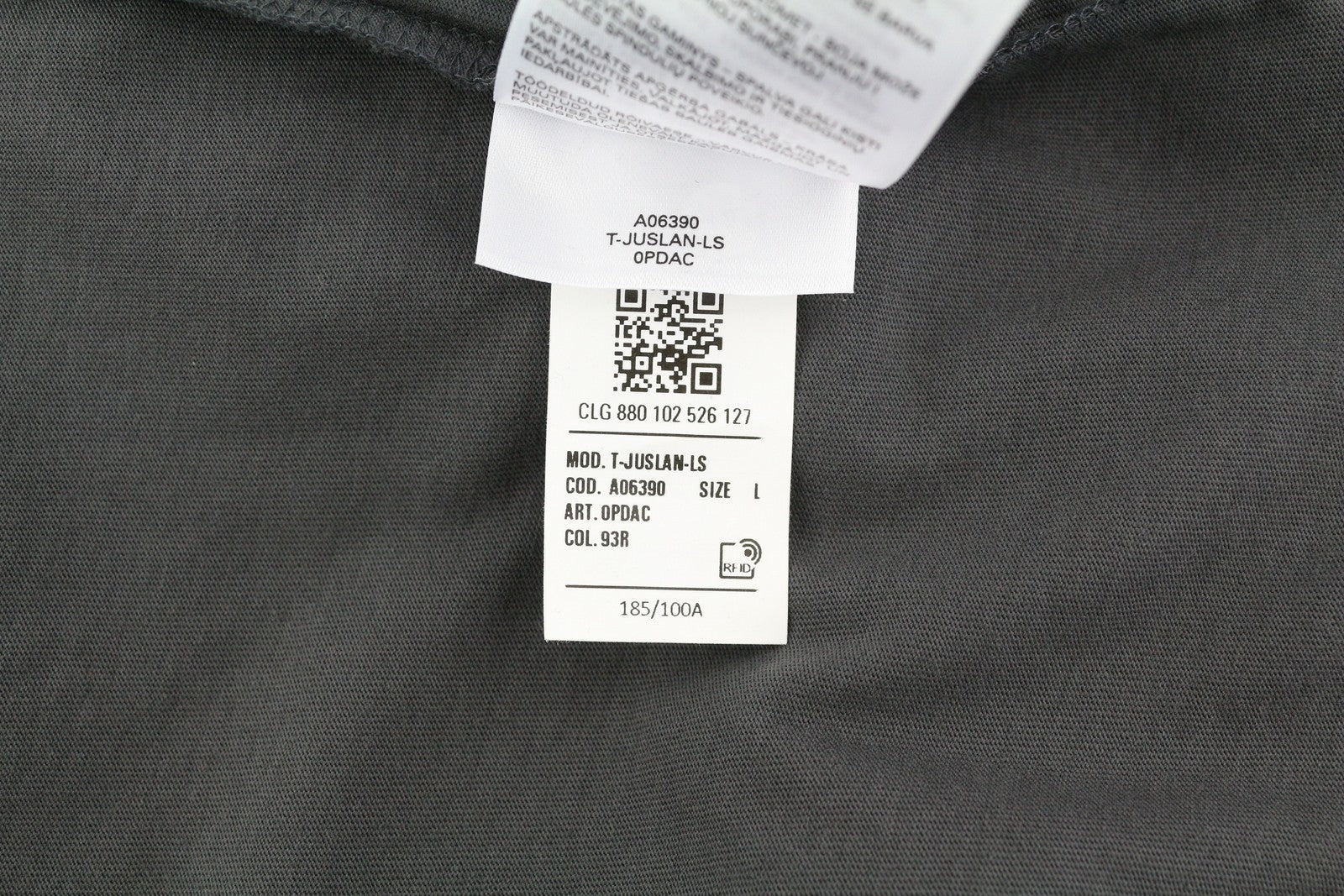 DIESEL T-Juslan-LS Men T-Shirt L Grey Cotton Long Sleeve Crew Neck RRP€100