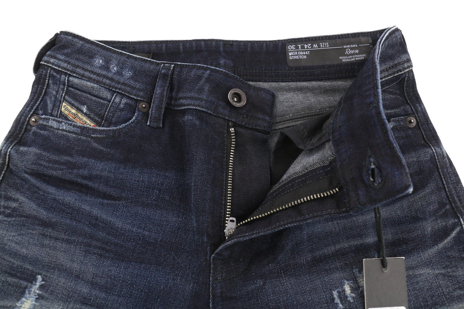 DIESEL D.N.A. Reen 0844T Women Jeans W24/L30 Regular Straight Dark Blue Stretch