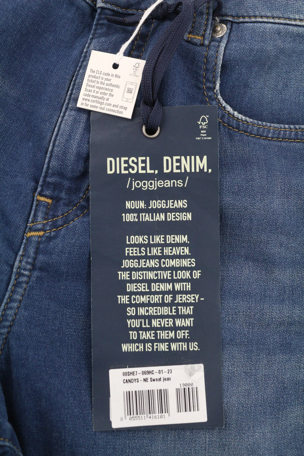 DIESEL Candys Jogg 069HC Womens Jeans W23 Sweat Jogg Relaxed Boyfriend Blue