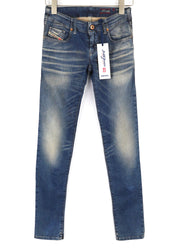 DIESEL Grupee-NE 0603L Women Jeans W25 Sweat Jogg Super Slim Skinny Blue RRP€250