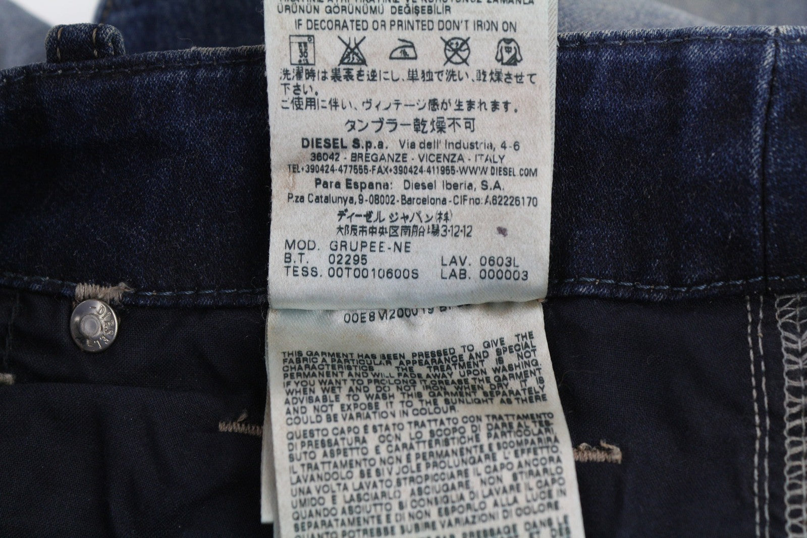 DIESEL Grupee-NE 0603L Women Jeans W25 Sweat Jogg Super Slim Skinny Blue RRP€250