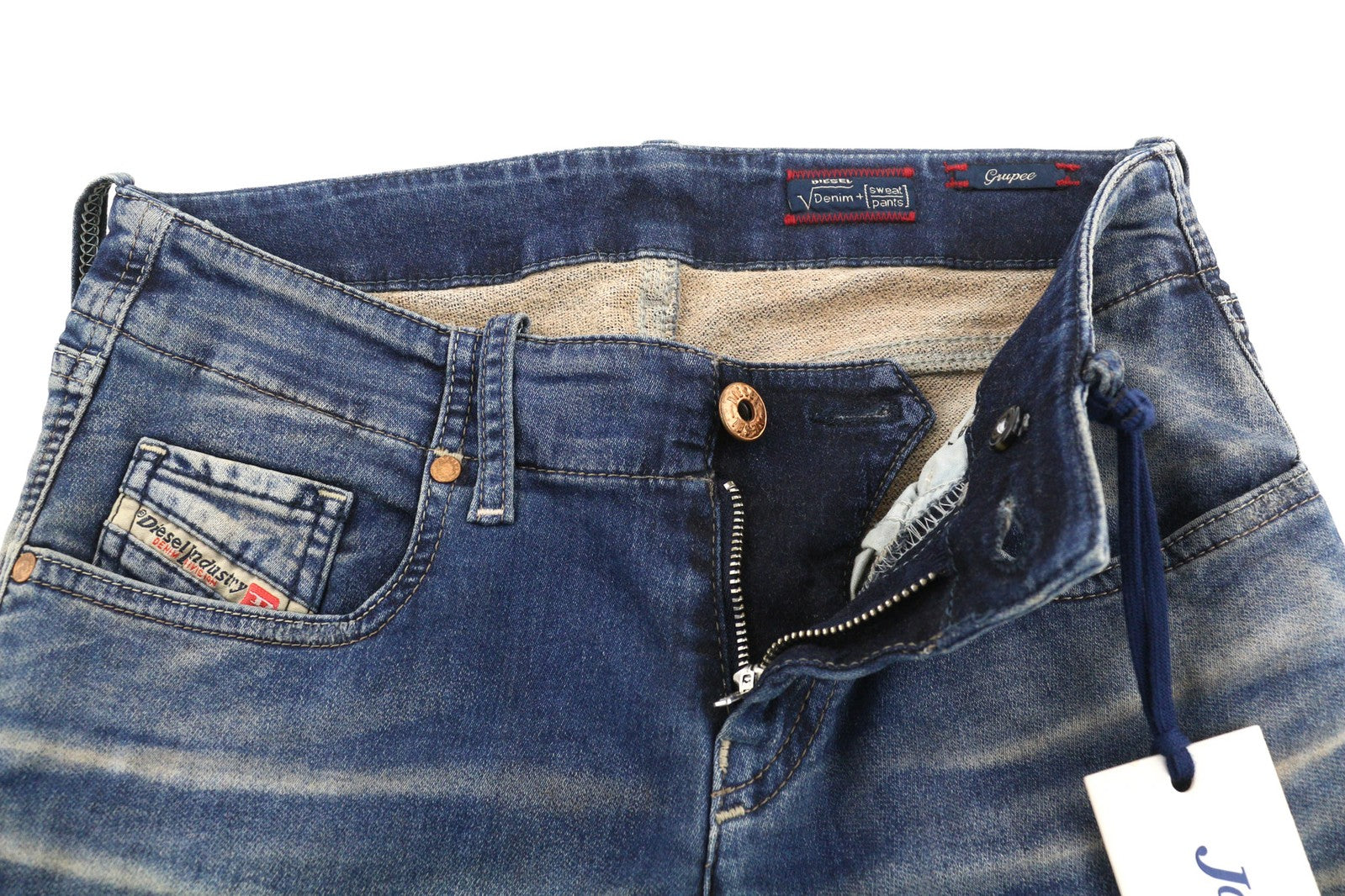 DIESEL Grupee-NE 0603L Women Jeans W25 Sweat Jogg Super Slim Skinny Blue RRP€250