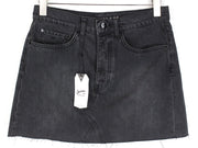 DENHAM Pearl Women's W26 Black Cotton 5-Pocket Washed Mini Denim Skirt
